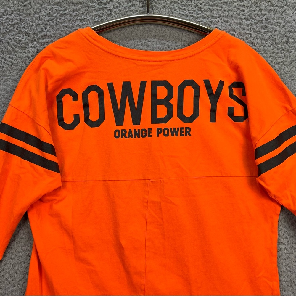Oklahoma State Cowboys Long Sleeve Shirt Womens Large Nike Stripes Orange EUC